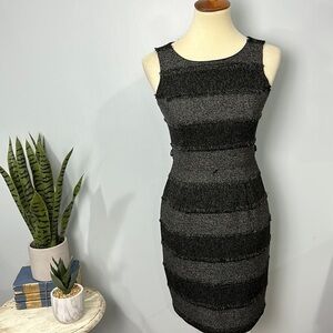 Evan Picone fringe raw hem petite dress